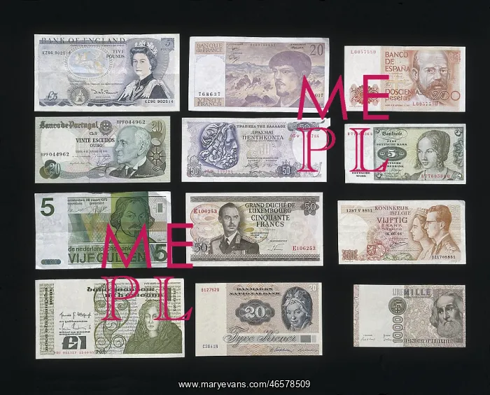  : Money belonging to differebt countries of the