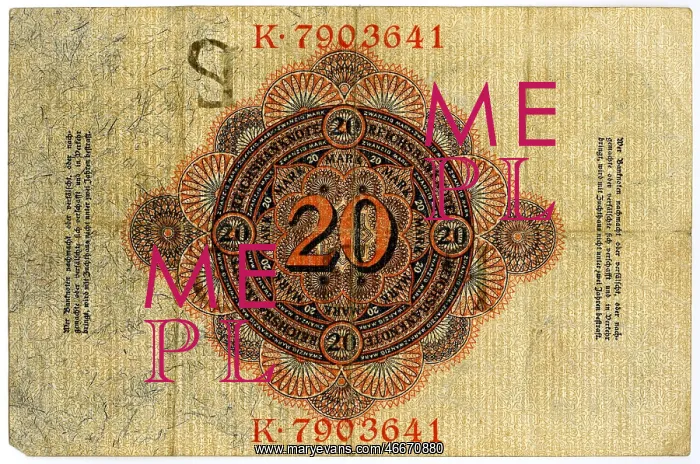 : money / finance, banknotes, Germany, 20 Mark : money / finance, banknotes, Germany, 20 Mark