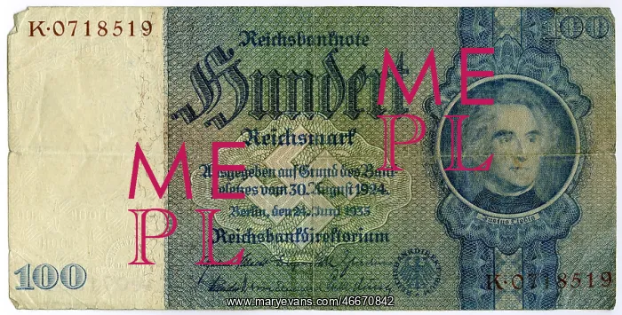 : money / finance, banknotes, Germany, 100 Reichsmark : money / finance, banknotes, Germany, 100 Reichsmark