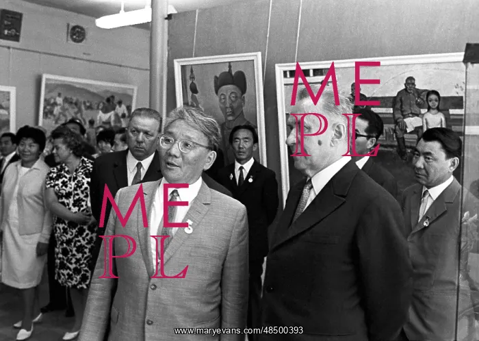 : Mongolia leader Yumjaagiin Tsedenbal and Soviet : Mongolia leader Yumjaagiin Tsedenbal and Soviet