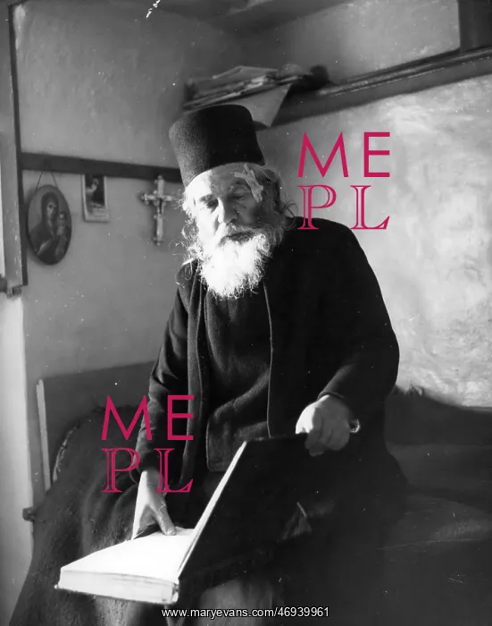 : Monk in Athos Monastery : Monk in Athos Monastery