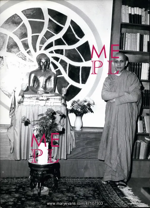 : Monk in Buddhist Temple, Berlin, Germany : Monk in Buddhist Temple, Berlin, Germany
