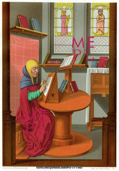 : MONK COPYING A MS : MONK COPYING A MS