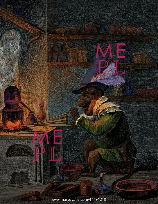 : Monkey Alchemist, 17th Century : Monkey Alchemist, 17th Century