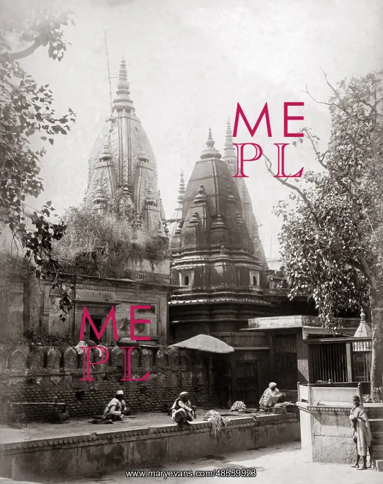 : Monkey (Durga) Temple, Benares (Varanasi) India, circa 1890 : Monkey (Durga) Temple, Benares (Varanasi) India, circa 1890
