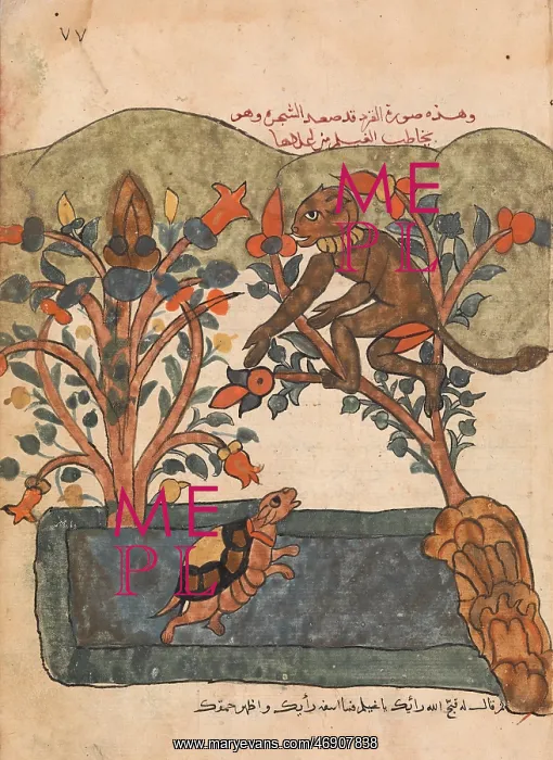 : The Monkey Escapes to the Safety of the Fig Tree : The Monkey Escapes to the Safety of the Fig Tree