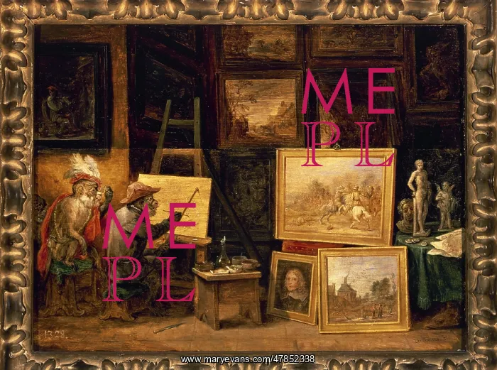 : The Monkey Painter, ca.1660, by David Teniers the Younger : The Monkey Painter, ca.1660, by David Teniers the Younger