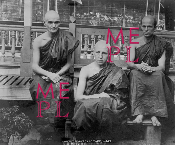 : Monks of a Buddhist monastery in Switzerland, 1910 : Monks of a Buddhist monastery in Switzerland, 1910
