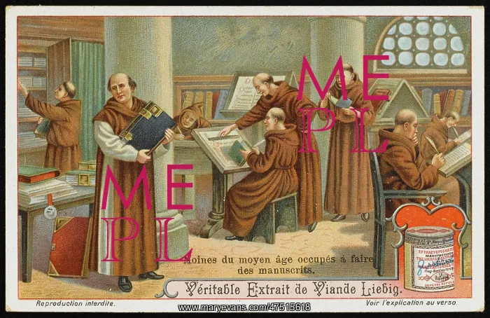: MONKS COPYING MANUSCRIPT : MONKS COPYING MANUSCRIPT