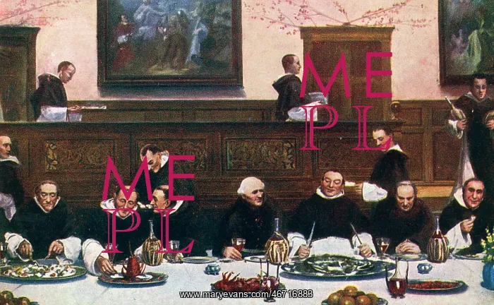 : Monks at Dinner - Friday by Walter Dendy Sadler : Monks at Dinner - Friday by Walter Dendy Sadler
