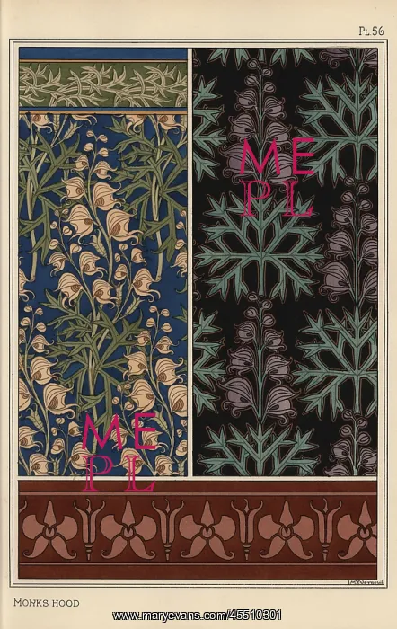  : Monks hood in art nouveau patterns