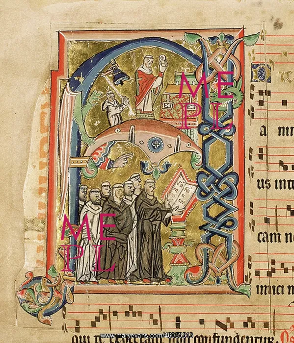 : Monks practising choral singing : Monks practising choral singing