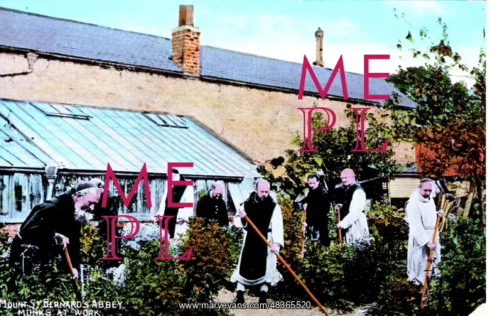: Monks at Work, Mount St Bernhard's Abbey, Leicestershire : Monks at Work, Mount St Bernhard's Abbey, Leicestershire