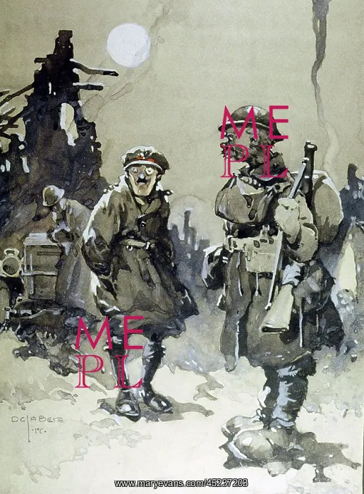 : Monocled officer and a Tommy ready for the off, WW1 : Monocled officer and a Tommy ready for the off, WW1