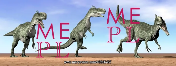: Three Monolophosaurus dinosaurs standing in the desert : Three Monolophosaurus dinosaurs standing in the desert