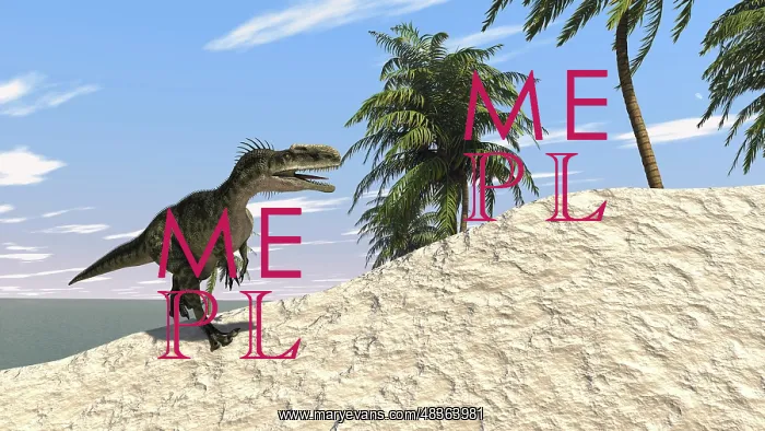  : Monolophosaurus running along the shore