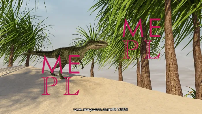 : Monolophosaurus in a tropical environment : Monolophosaurus in a tropical environment