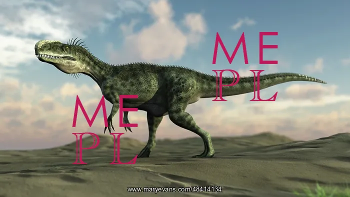 : Monolophosaurus walking across desert terrain : Monolophosaurus walking across desert terrain