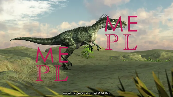 : Monolophosaurus walking across desert terrain : Monolophosaurus walking across desert terrain