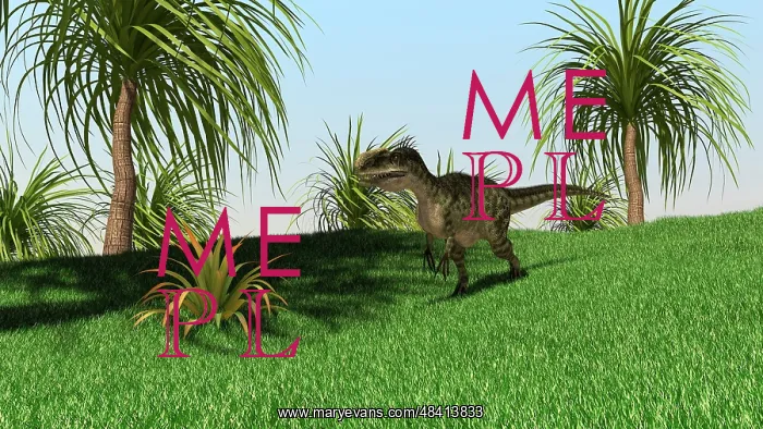 : Monolophosaurus walking across an open field : Monolophosaurus walking across an open field