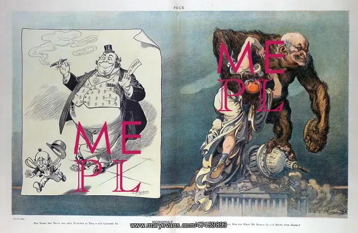 : Monopoly. Illustration shows on the left a cartoon drawn by LM Glackens : Monopoly. Illustration shows on the left a cartoon drawn by LM Glackens