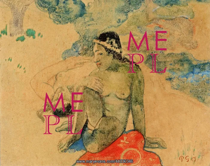 : Monotype of a two Tahitian : Monotype of a two Tahitian