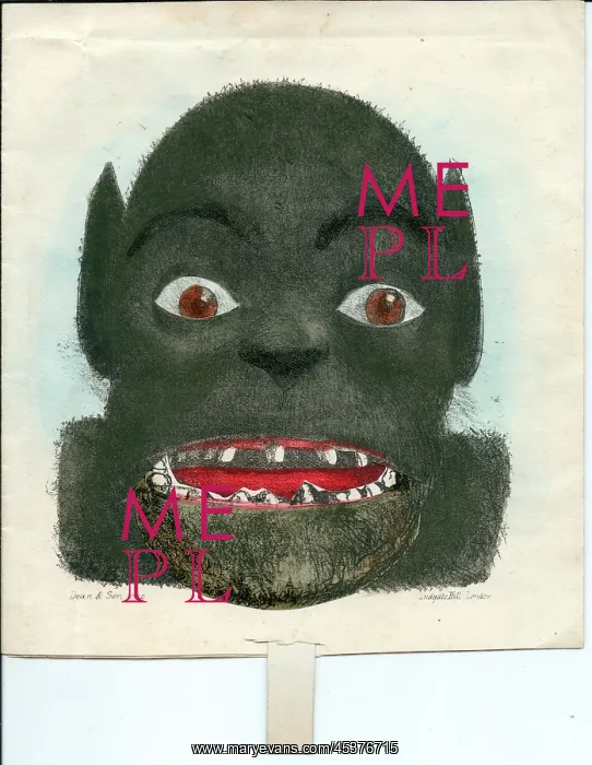 : Monster's face with tab pull on a greetings card : Monster's face with tab pull on a greetings card