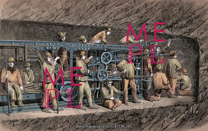 : Mont Cenis Rail Tunnel Construction, 1860s : Mont Cenis Rail Tunnel Construction, 1860s