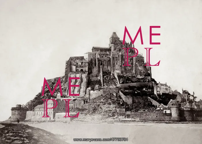 : Mont St Michel, Normandy, prior to spire completion 1898 : Mont St Michel, Normandy, prior to spire completion 1898