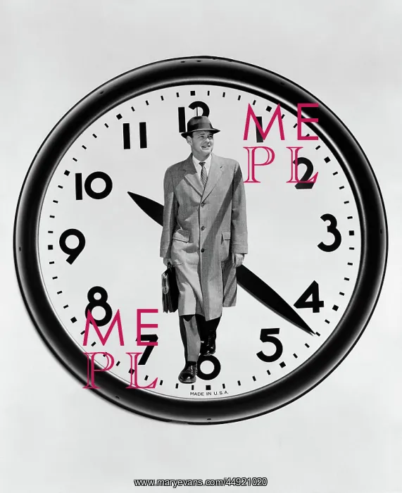  : Montage business man on clock face