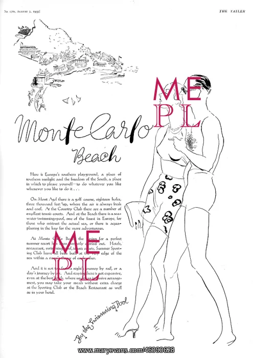 : Monte Carlo advertisement, 1935 : Monte Carlo advertisement, 1935