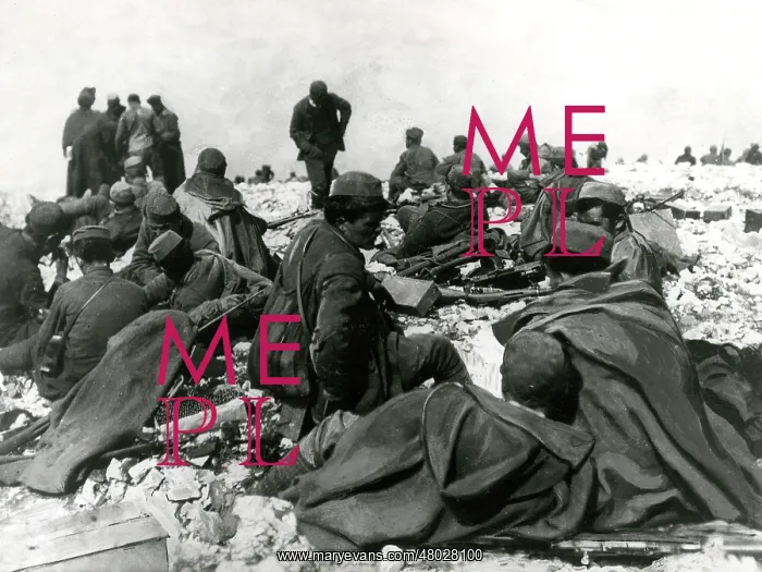 : Montenegrin troops after a battle, eastern front, WW1 : Montenegrin troops after a battle, eastern front, WW1