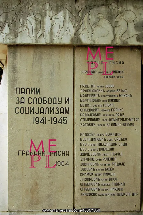 : Montenegro. Risan. Communist Monument : Montenegro. Risan. Communist Monument