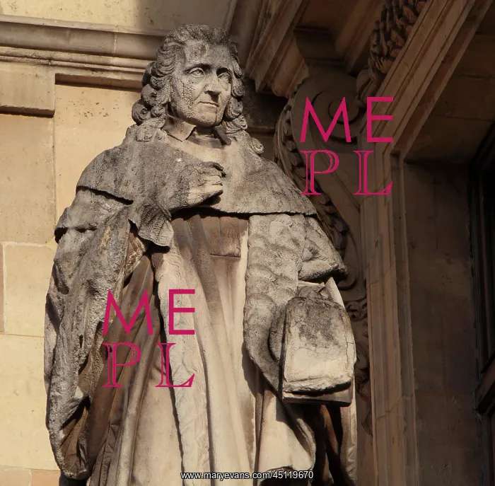 : Montesquieu statue, Cour Napoleon, Louvre, Paris, France : Montesquieu statue, Cour Napoleon, Louvre, Paris, France