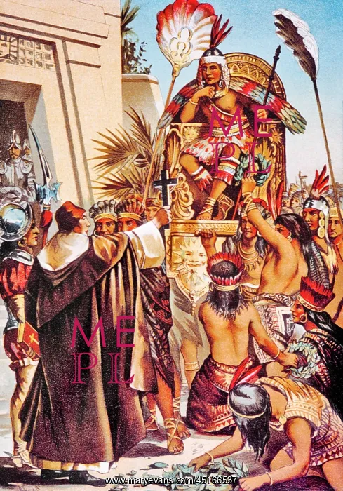 : Montezuma Ii Aztec Ruler Carried Sitting in his : Montezuma Ii Aztec Ruler Carried Sitting in his
