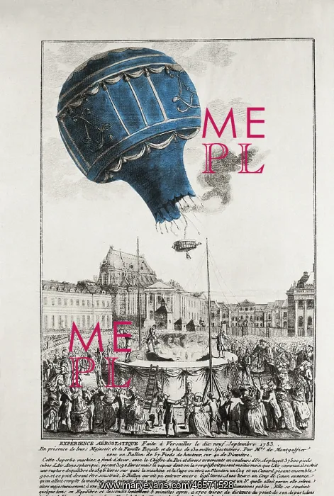 : Montgolfier brothers. Trying a balloon boarded : Montgolfier brothers. Trying a balloon boarded