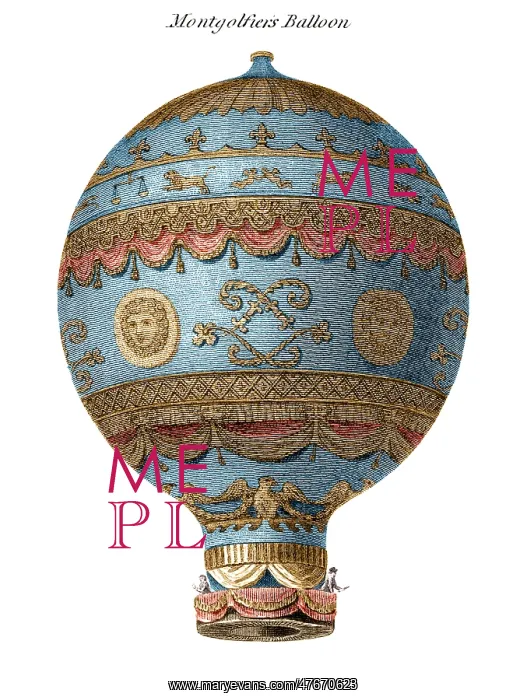 : Montgolfiers Balloon, Illustration : Montgolfiers Balloon, Illustration