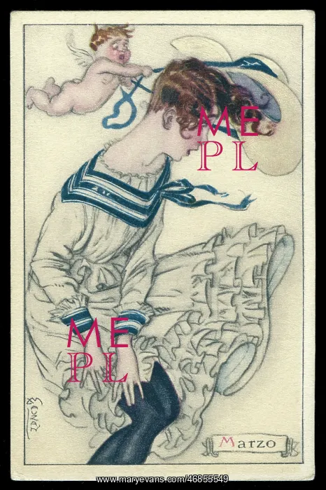 : Month Postcard -- Marzo (March) : Month Postcard -- Marzo (March)