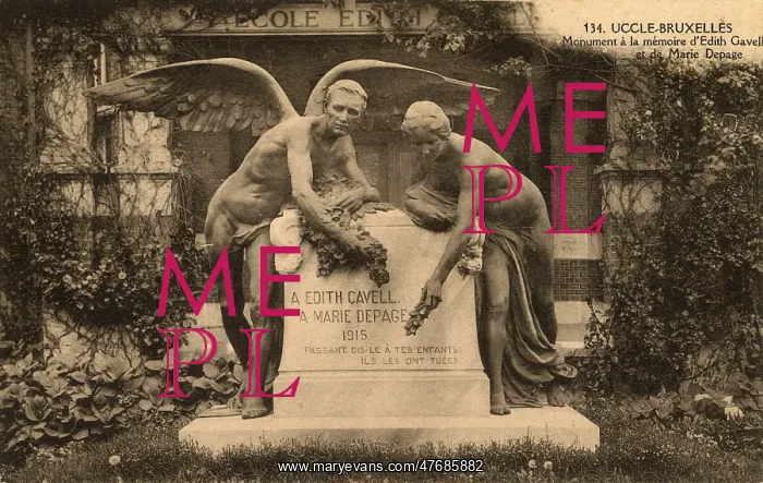 : Monument to Cavell and Depage, Brussels, Belgium : Monument to Cavell and Depage, Brussels, Belgium