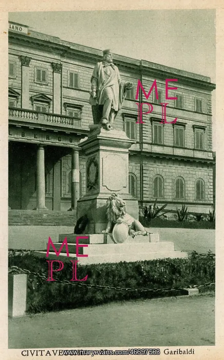 : Monument to Giuseppe Garibaldi at Civitavecchia, Italy : Monument to Giuseppe Garibaldi at Civitavecchia, Italy