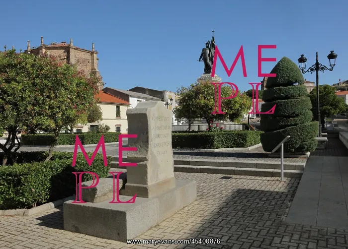 : Monument to Hernan Cortes, Medellin, Extremadura, Spain : Monument to Hernan Cortes, Medellin, Extremadura, Spain