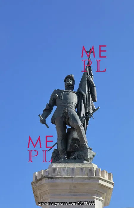 : Monument to Hernan Cortes, Medellin, Extremadura, Spain : Monument to Hernan Cortes, Medellin, Extremadura, Spain