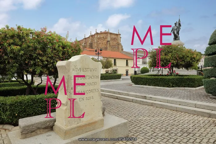 : Monument to Hernan Cortes, Medellin, Extremadura, Spain : Monument to Hernan Cortes, Medellin, Extremadura, Spain