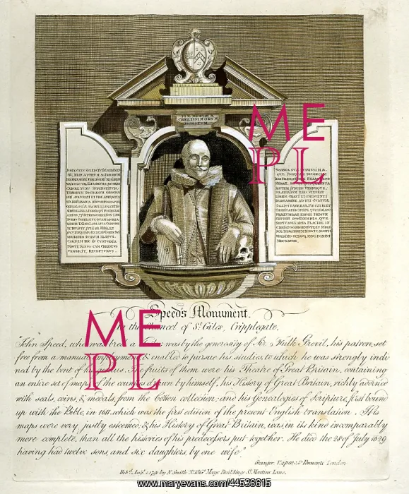 : Monument of John Speed, In The Chancel of St Giles no : Monument of John Speed, In The Chancel of St Giles no