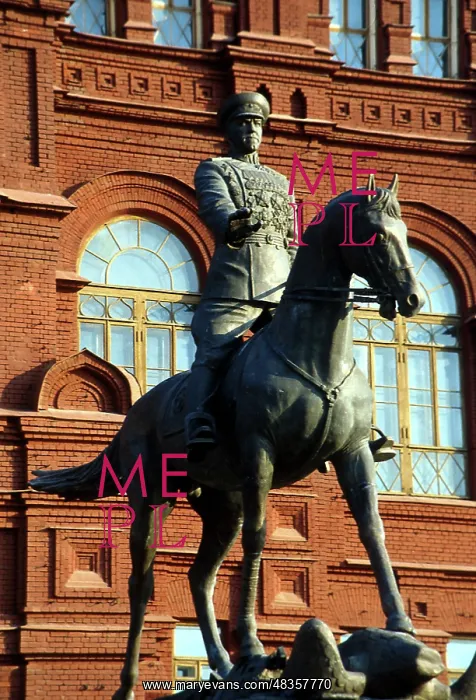 : Monument to Marshal Zhukov in Manege Square, 1997 : Monument to Marshal Zhukov in Manege Square, 1997