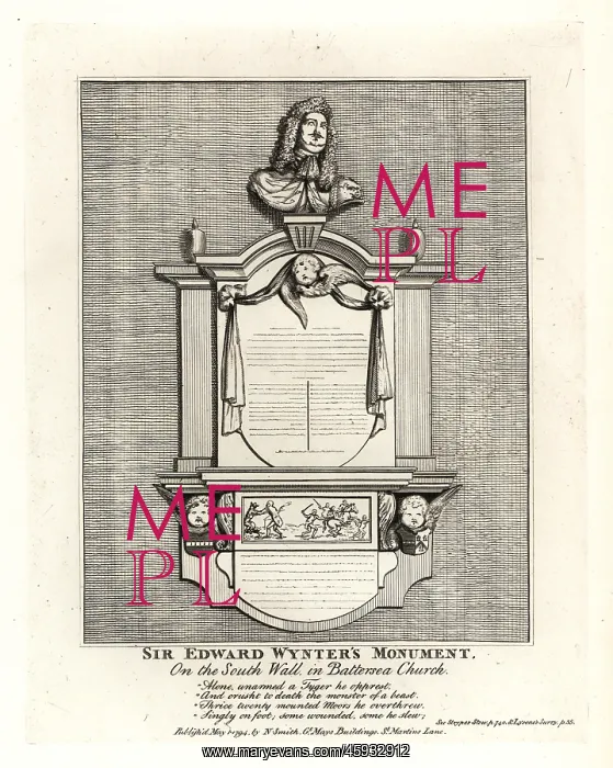 : Monument of Sir Edward Wynter, died 1685 : Monument of Sir Edward Wynter, died 1685