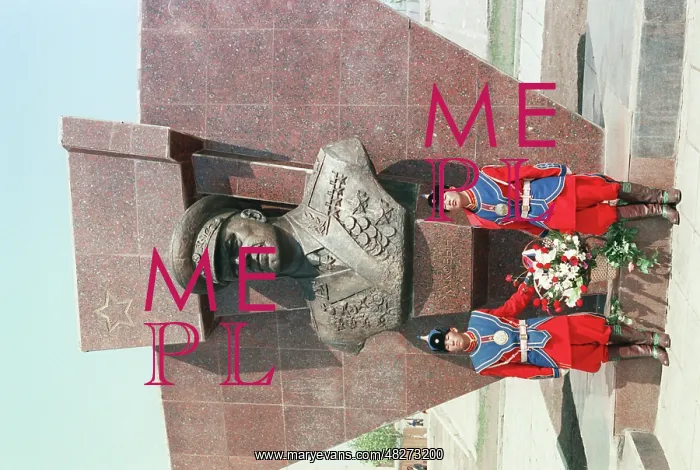 : Monument to Soviet marshal Georgy Zhukov in Mongolia, 1996 : Monument to Soviet marshal Georgy Zhukov in Mongolia, 1996
