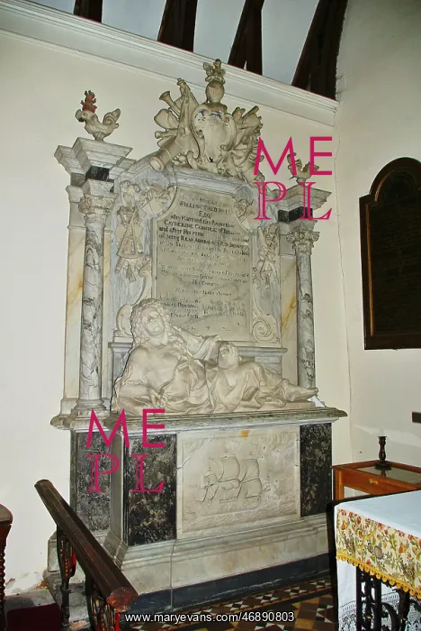 : Monument to William Caldwell, Birtsmorton, Worcestershire : Monument to William Caldwell, Birtsmorton, Worcestershire