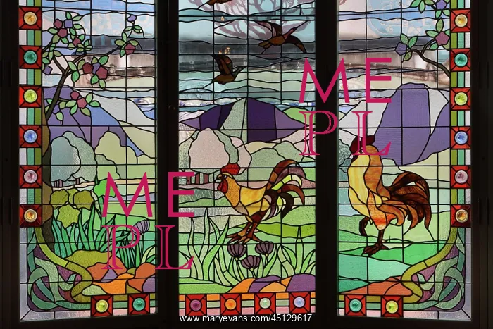 : Monumental stained glass window, Casa Lleo i Morera : Monumental stained glass window, Casa Lleo i Morera
