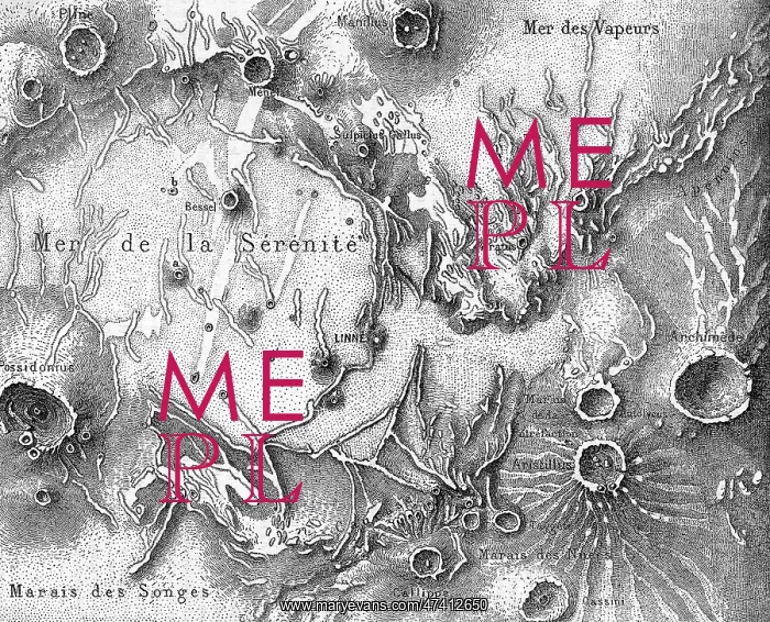 : MOON MAP. Map of part of the Moon, showing the Sea of Serenity (or Tranquillity) : MOON MAP. Map of part of the Moon, showing the Sea of Serenity (or Tranquillity)